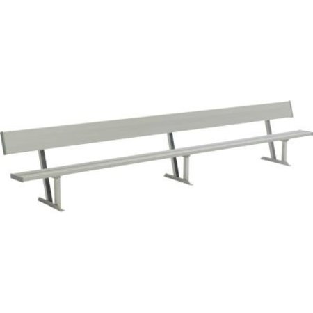 GT GRANDSTANDS BY ULTRAPLAY 12' Aluminum Team Bench with Back, Surface Mount BE-DG01200